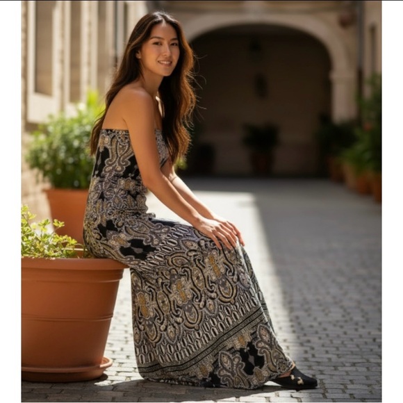 Ruby Rox Dresses & Skirts - RUBY ROX STRAPLESS BOHO DRESS SIZE LARGE